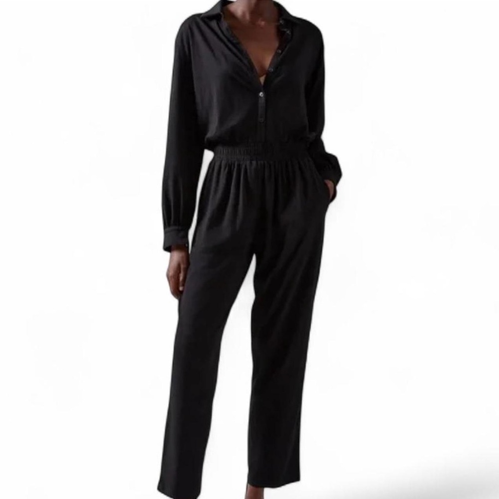 Vintage 80's/90's Black Made In USA Women's Black Long Sleeve Jumpsuit